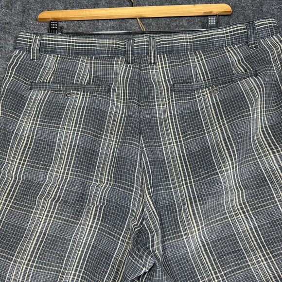 Tommy Bahama Shorts Mens 40 Gray Tan Plaid Linen Silk Pockets Flat Front - Picture 6 of 6